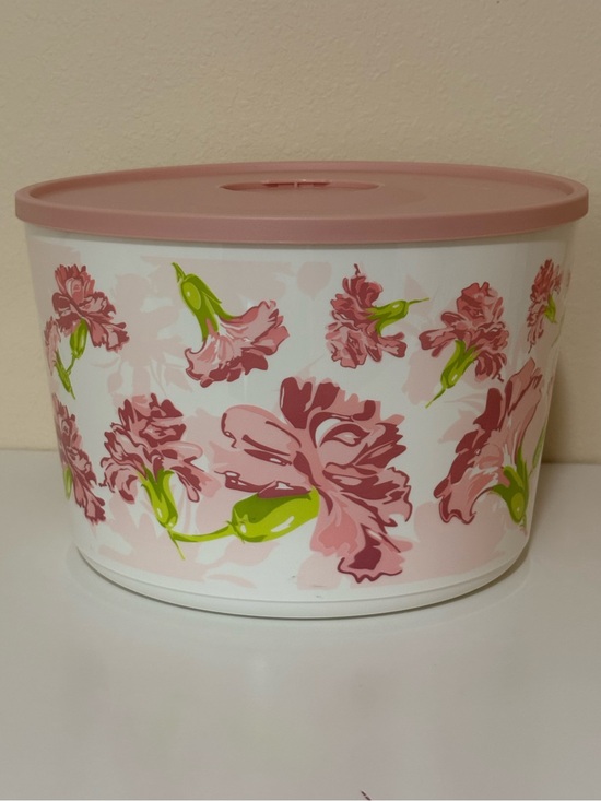 Tupperware Other - TUPPERWARE SERVING BOWL 6.6L. 28 CUP PINK CARNATION FLOWERS